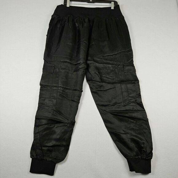 Cinq a Sept Tous Les Jours Giles Satin Jogger Size XL Pant Black Travel Designer - Picture 16 of 16